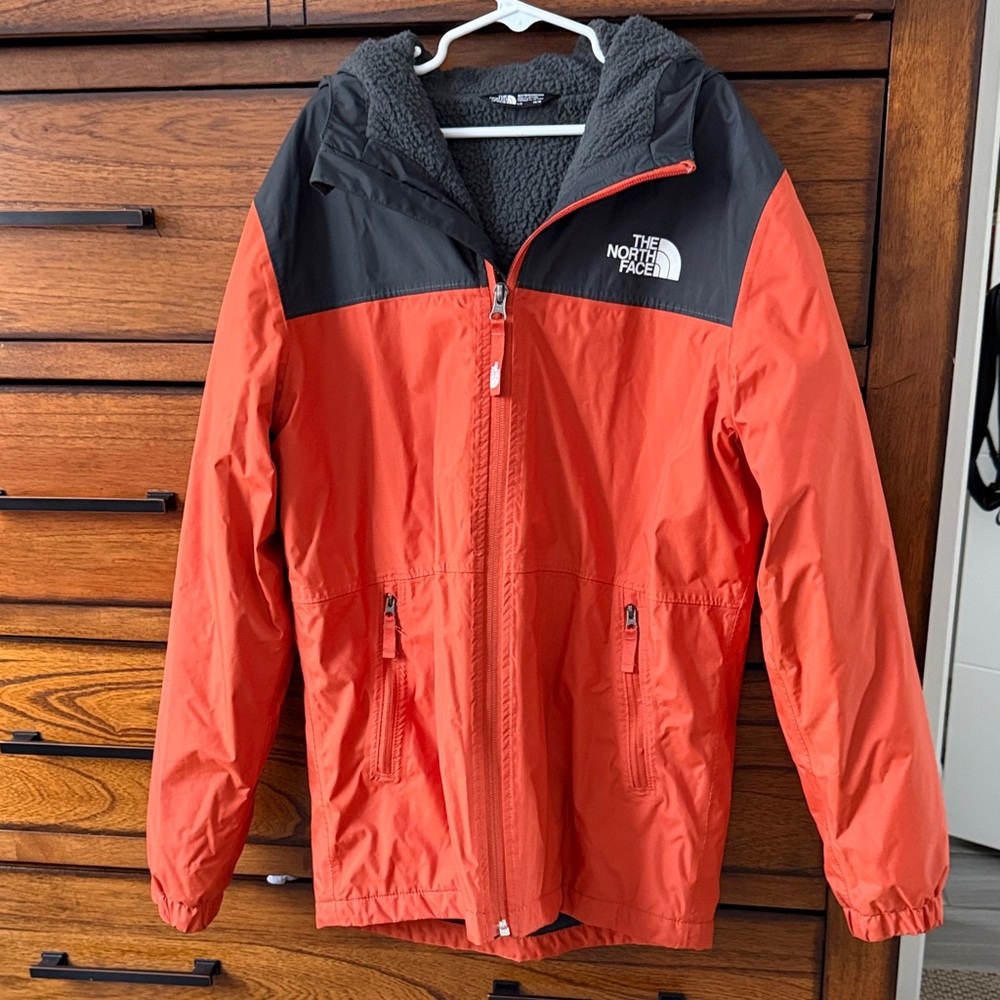 The North Face Kids Red and Black Raincoat